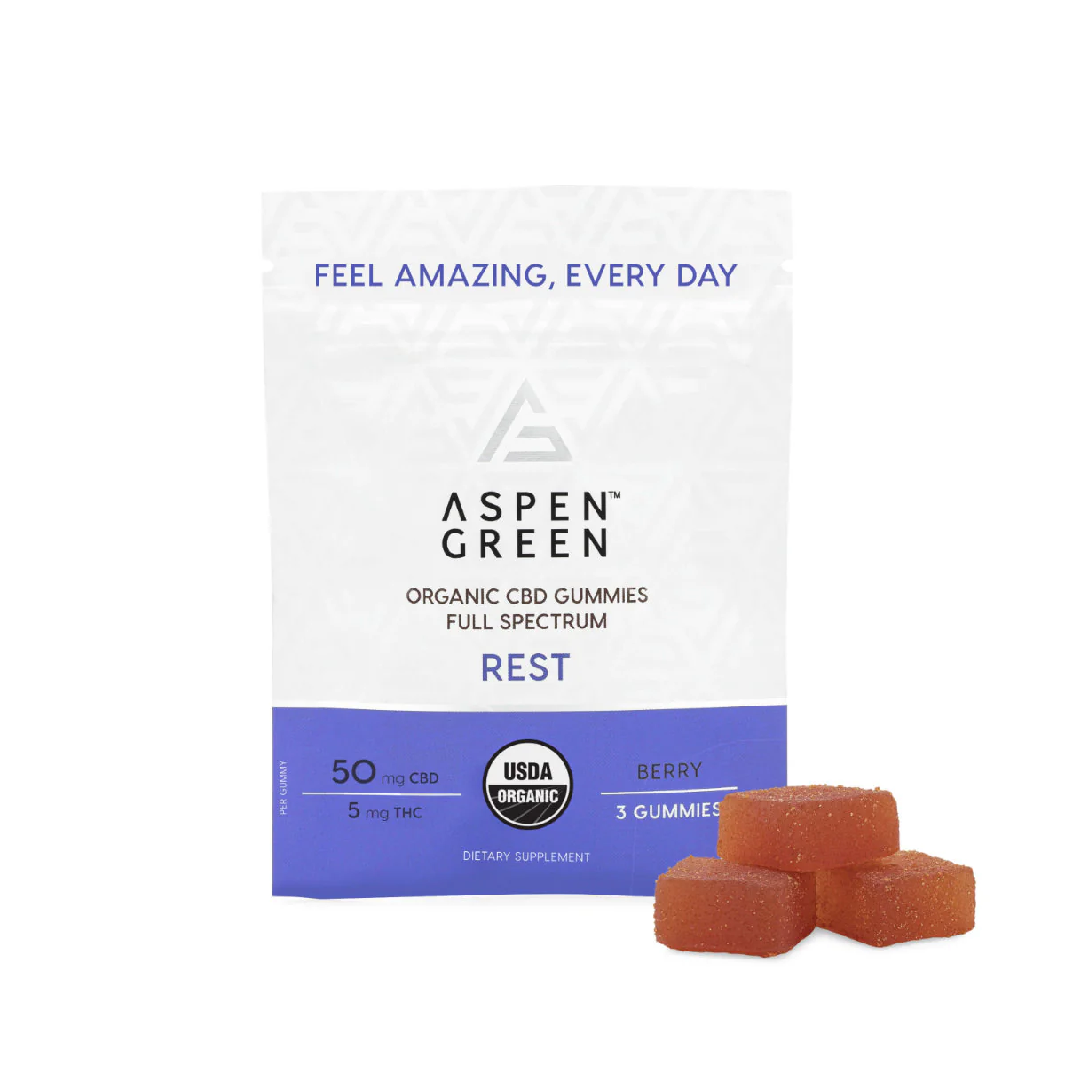 Aspen Green Rest Organic Full Spectrum CBD Gummies