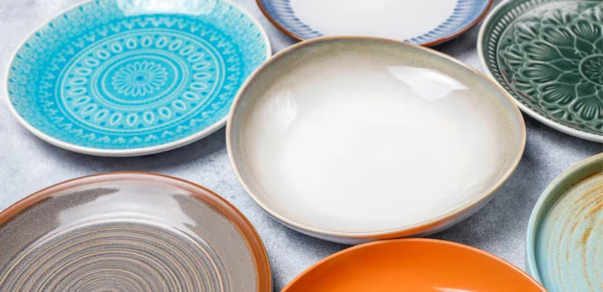 ceramic and porcelain dishes
