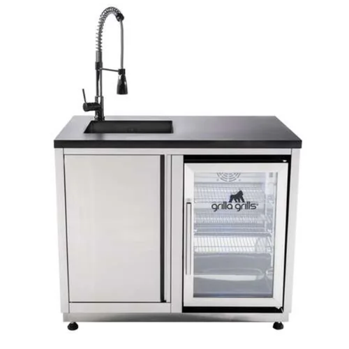 Grilla Sink and Refrigerator Outdoor Kitchen Combo