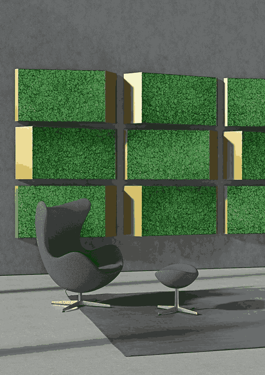 3D Lines Plant & Moss Wall Art