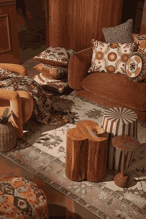 Best Antique Style Furniture Multicolour Jacquard Pouf