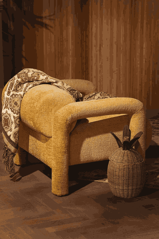Best Antique Style Furniture Woood Lenny Yellow Velvet Armchair
