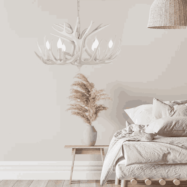 Austin Retro Deer Horn Resin Chandelier Living Room