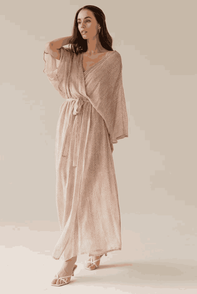Pareo Dress Beige Print