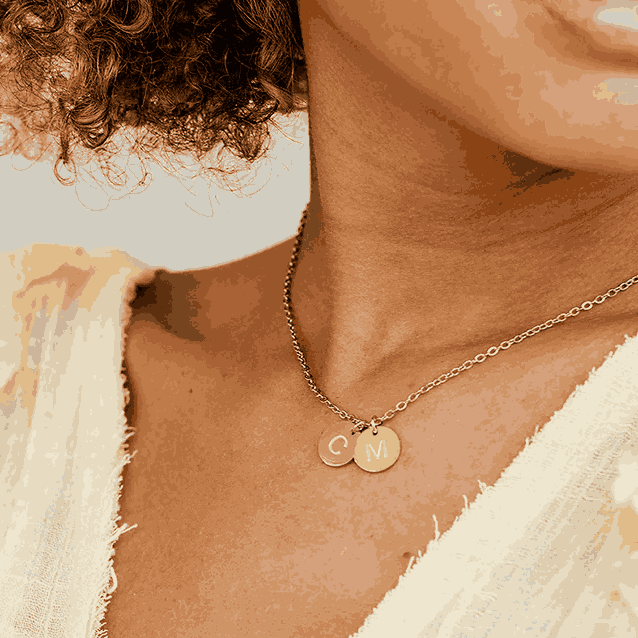 Dainty Initial Disc Necklace