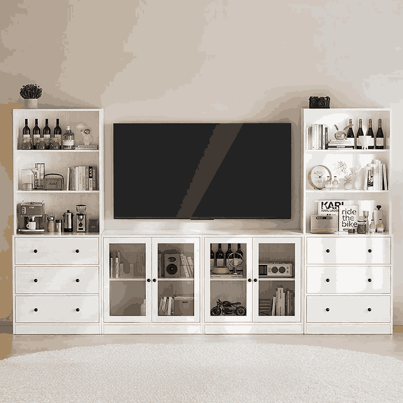 Best Affordable Furniture Combination TV Stand With Bookshelves