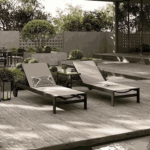 Sorrento Outdoor 2 Chaise Lounges & C-Side Table Set