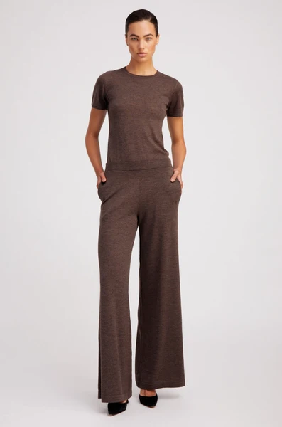 Wide Leg Fine Cashmere Pants