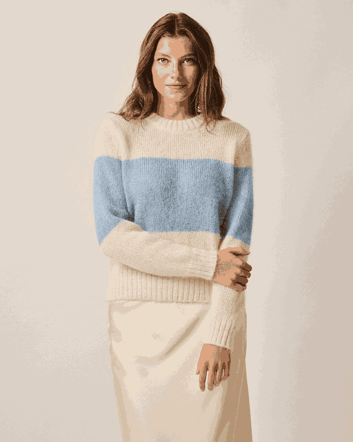 Esme Colorblock Chunky Crewneck Sweater