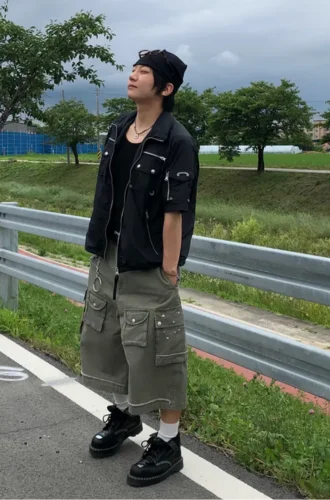 Classic Shell Jacket and Cargo Pants Gorpcore Outfit