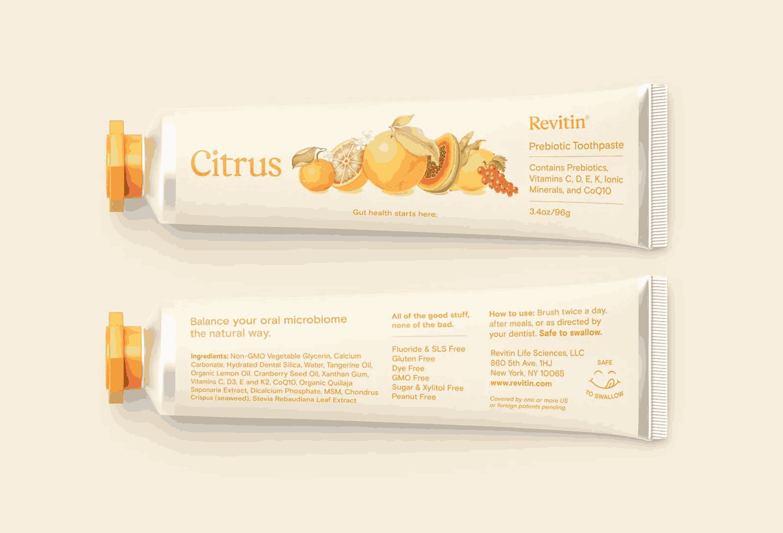 Revitin Natural Toothpaste Citrus Flavored