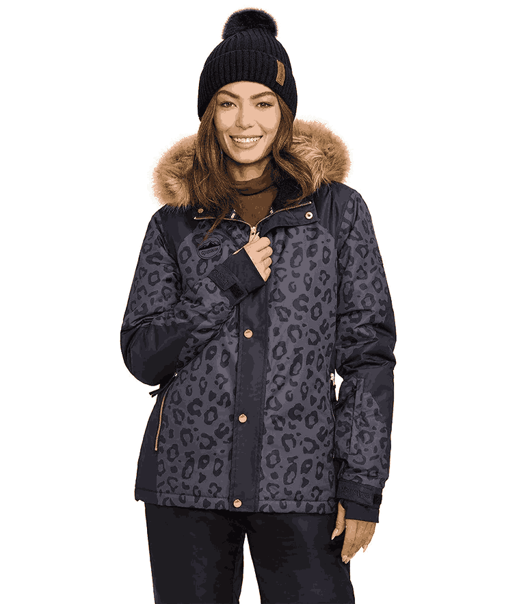 Midnight Leopard Snow Jacket