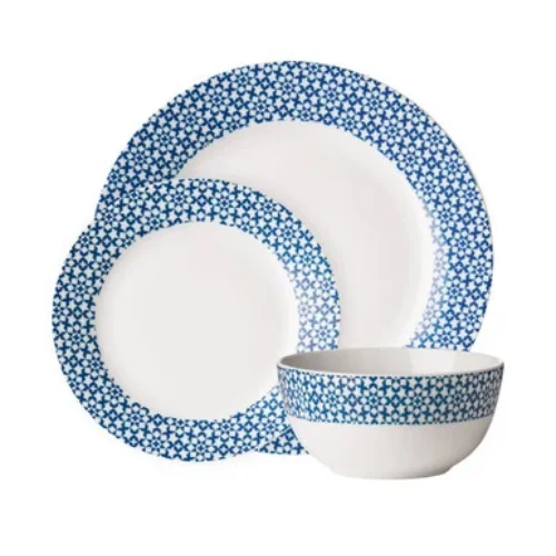 Casablanca 12 Piece Blue Dinner Set | Avie