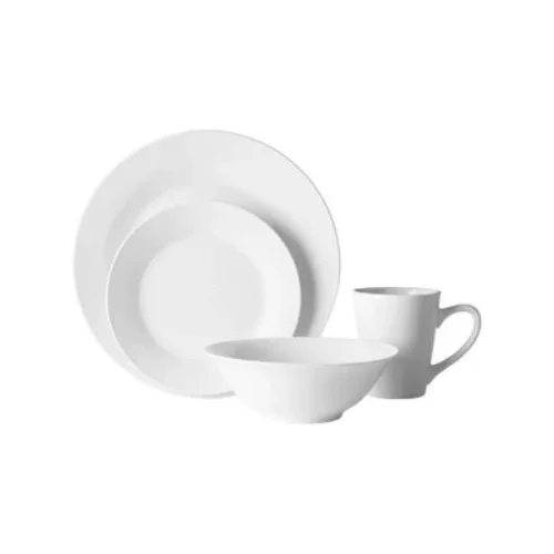 16 Piece White Porcelain Dinner Set | Elmira