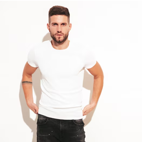 Man in White T Shirt