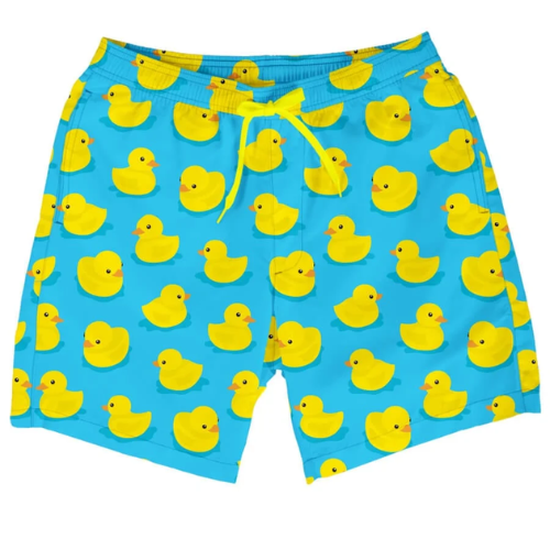 Rubber Ducky Stretch Swim Trunks - 7.5" Inseam